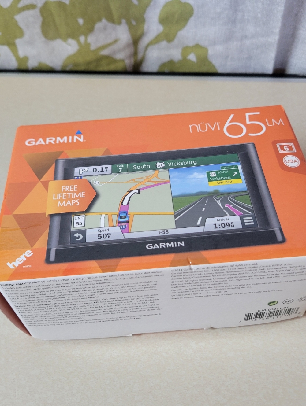 garmin nüvi 65LM Portable GPS Navigator - Black with Orange Box(DW)